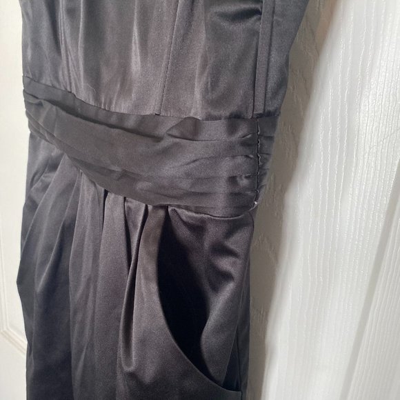 Black Satin Dress with Pockets - Picture 5 of 5